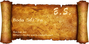 Boda Sára névjegykártya